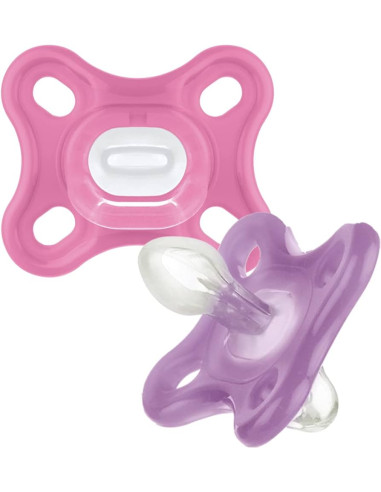 Mam chupete silicona confort 2 unidades rosa 0m