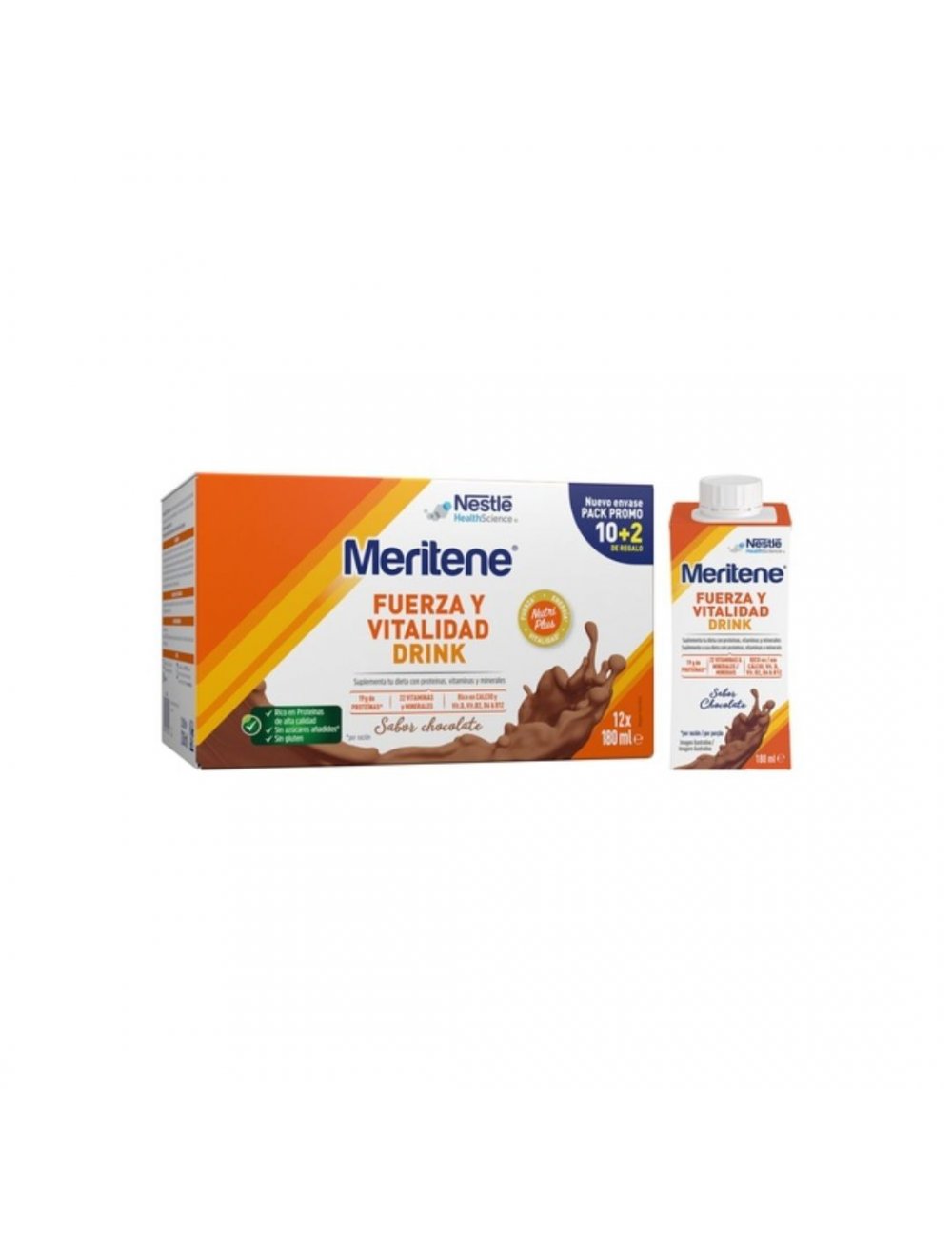 Meritene fuerza y vitalidad drink chocolate pack 102 12x180ml