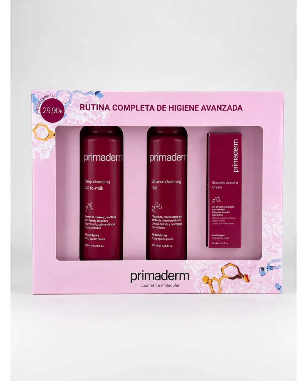 Primaderm pack rutina completa de higiene avanzada